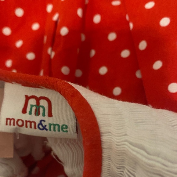 Mom & Me Smocked Christmas Tree Red Polka Dot Dress Size 3T - Picture 2 of 5
